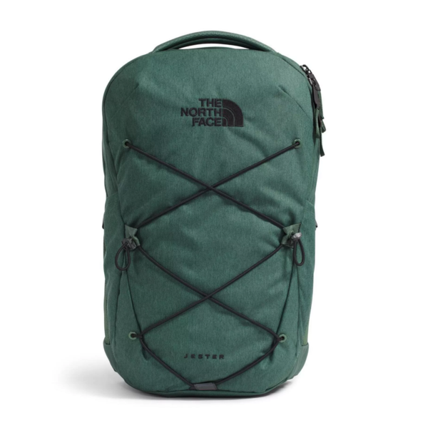 The North Face Jester Duck Green Dark Heather and Black Backpack
